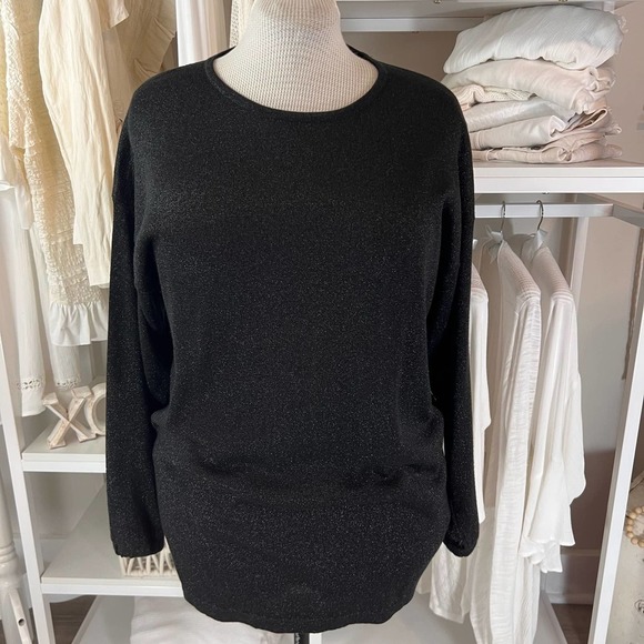 Saks Fifth Avenue The Works women's size Large black w metallic threads #1667 - Picture 1 of 9